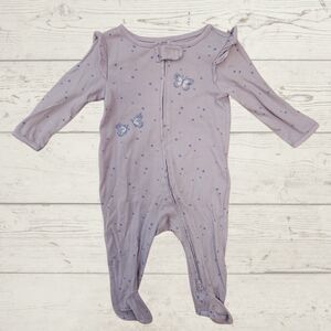 Carter's Purple Butterfly Footie Romper Size 3-6m